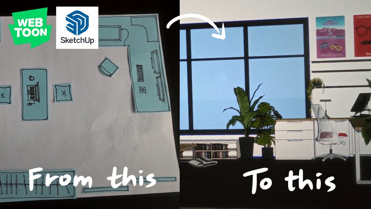 How I make my backgrounds on Sketchup for Webtoon