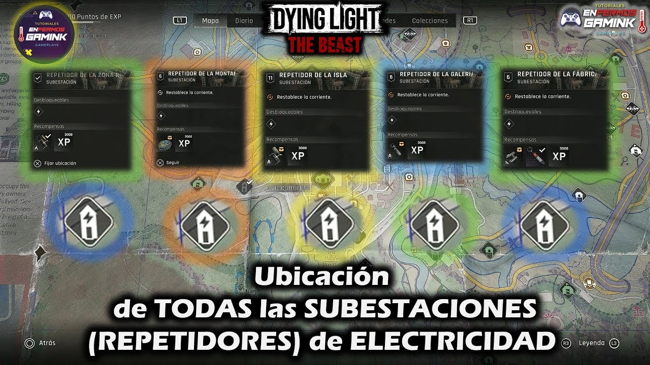107. Ubicación de TODAS las SUBESTACIONES (REPETIDORES) de ELECTRICIDAD 🧟 Dying Light: The Beast
