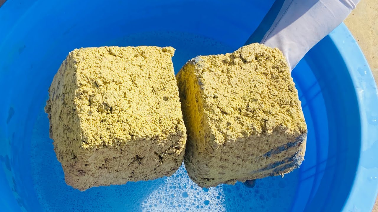 Requested video for @asmrfuncreation6512 yellow dirt crumbling in water 💦 pasted relaxingasmr 