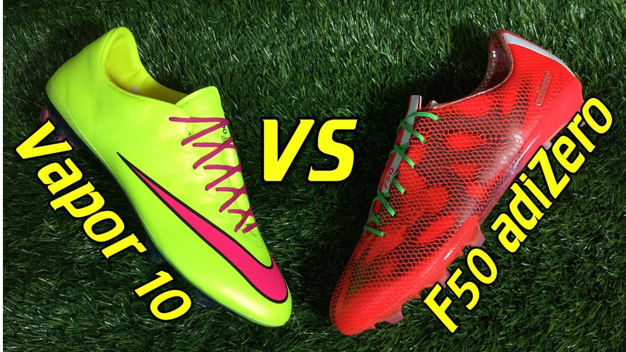 Nike Mercurial Vapor 10 VS Adidas F50 adizero 2015 - Comparison Review + On Feet