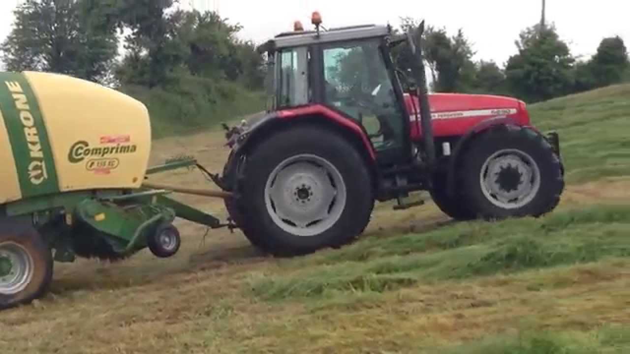 Massey Ferguson 6290 Round Baling with Krone comprima F155 XC