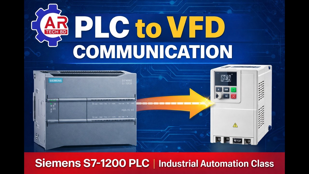 PLC to VFD Communication।। PLC : Class 05 ।। ইন্ডাস্ট্রিয়াল অটোমেশন শিখুন ঘরে বসে।।