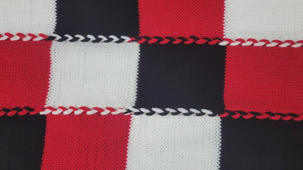 how to knit a checkered blanket knitting machine. sentro, addi, innovations, jammit
