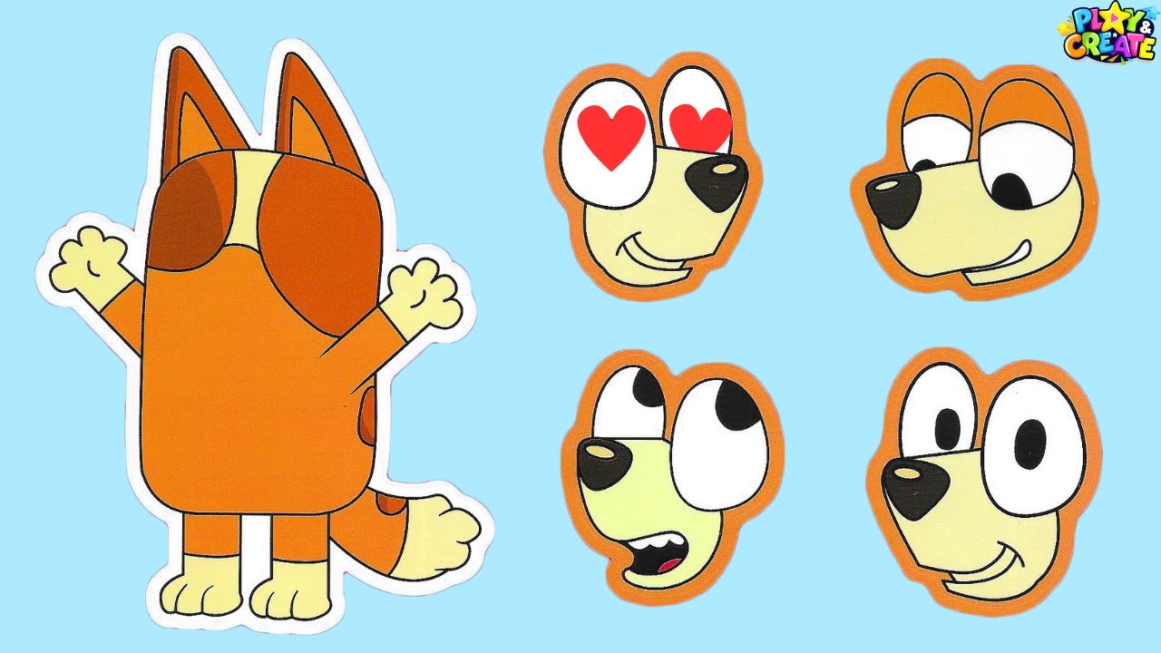 DIY Bluey Make a Face Stickers: Design Your Own Bluey & Bingo! 🐶