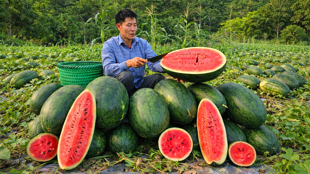 Solo Survival Routine: Harvest Watermelons, Sell at Market & Buy a New Shirt