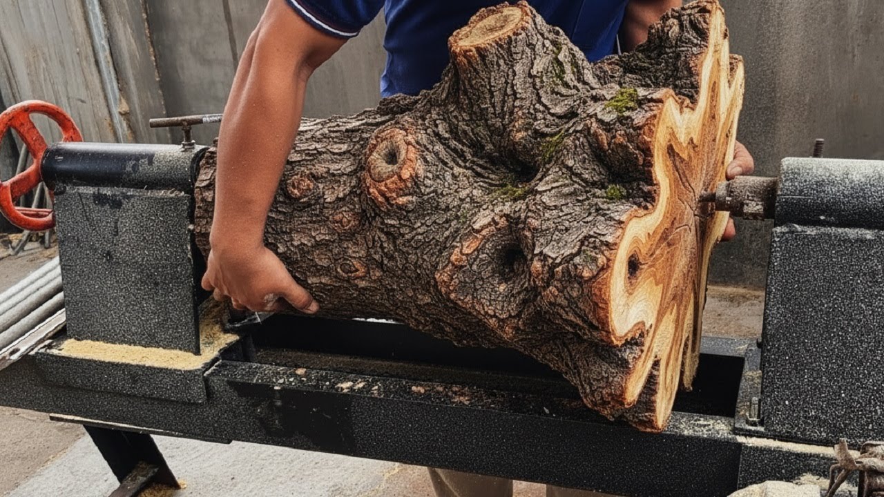 Incredible Transformation: Rough Tree Log Into Elegant Wooden Masterpiece