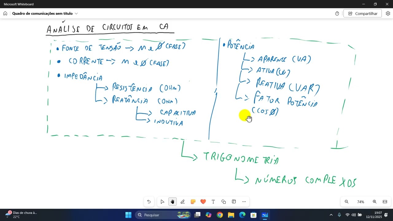 AULA  FUNDAMENTOS DA ELETRICIDADE   CORRENTE ALTERNADA   TRIGONOMETRIA P1