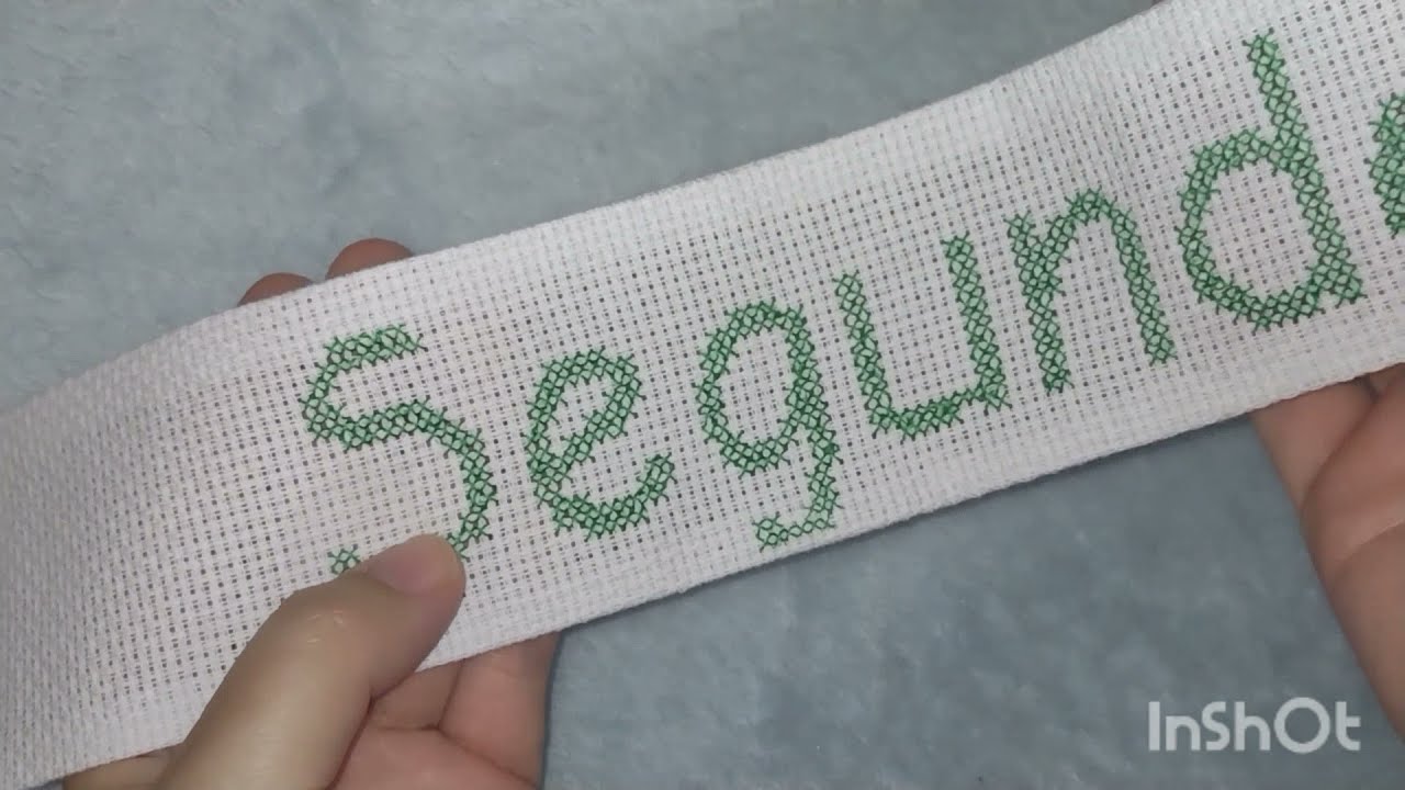 18° vídeo aula de ponto cruz como achar o meio para começar a bordar nome