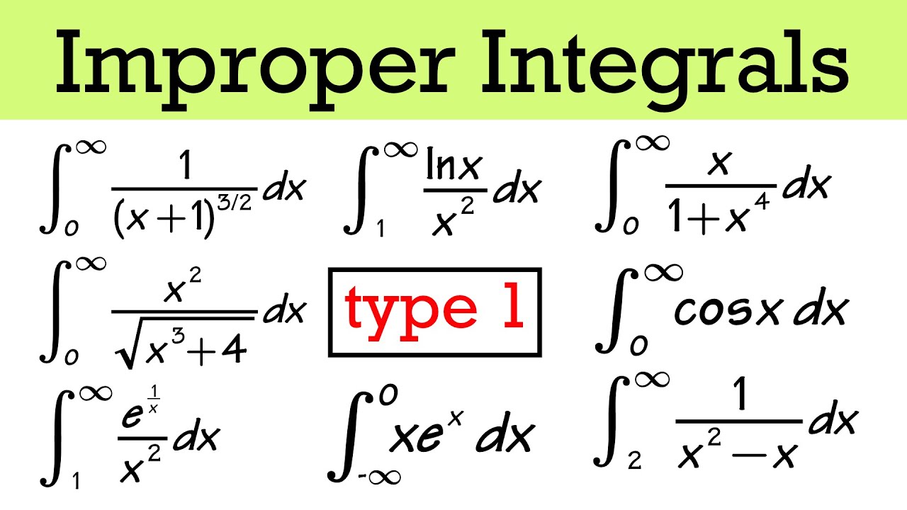 Type 1 improper integrals! (8 examples, calculus 2)