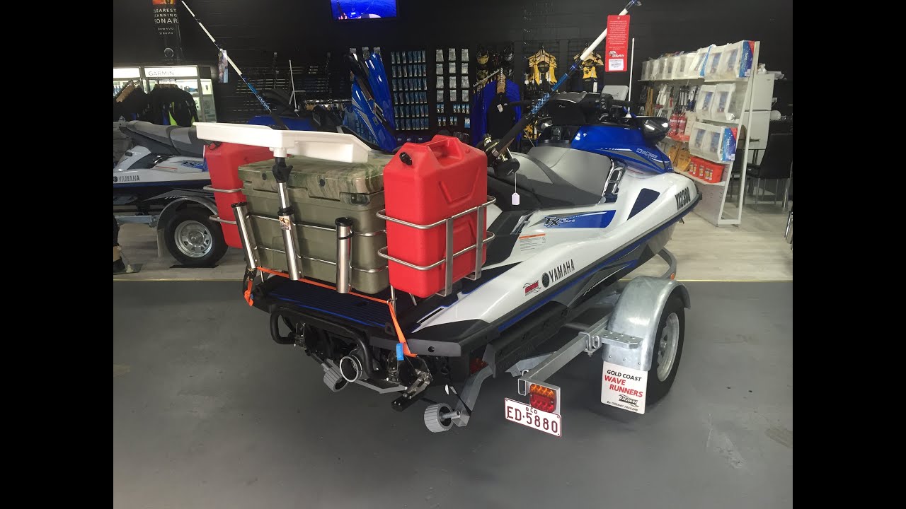 Jet ski fishing rack installation
