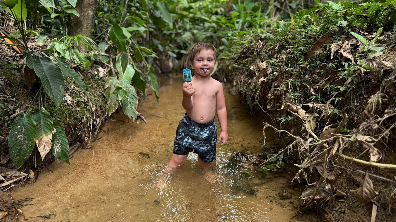 LEVEI MEU FILHO NA CACHOEIRA SECRETA PARA TOMAR BANHO E FIZEMOS UM PIQUENIQUE. Thiago velho