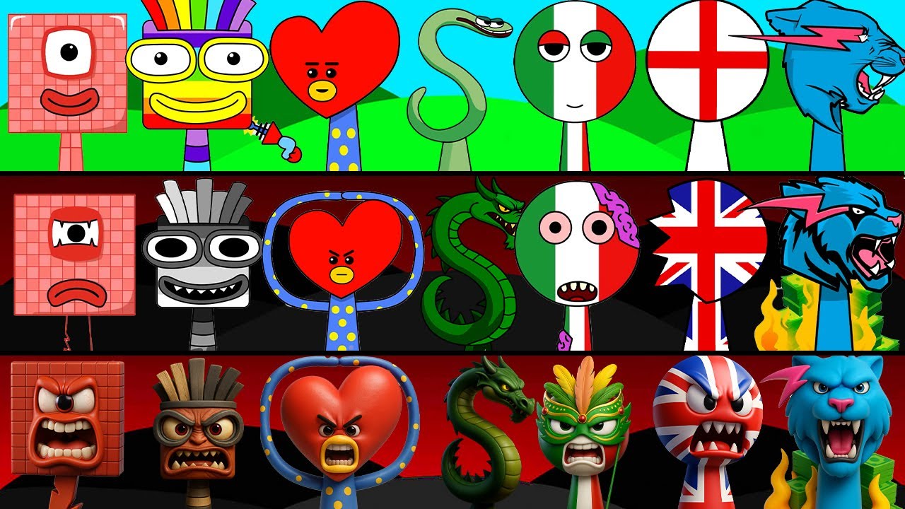 New Incredibox Sprunki OC Phase 1 to Phase 3 Seven Numberblocks, Mr Beast, S Alphabet, One Hundred