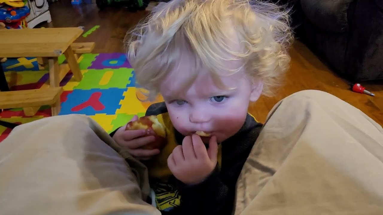 Colt eats his APPLE