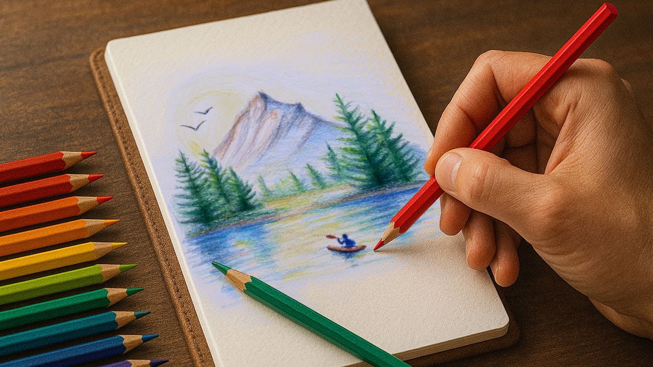 In 30 Minuten zur Traum‑Landschaft – Buntstift‑Tutorial für blutige Anfänger