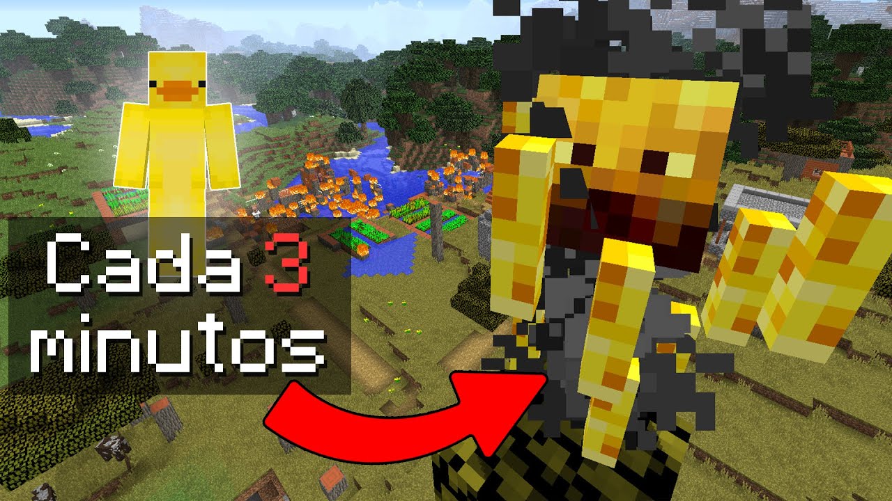 MINECRAFT pero CADA 3 MINUTOS me CONVIERTO en un MOB ALEATORIO