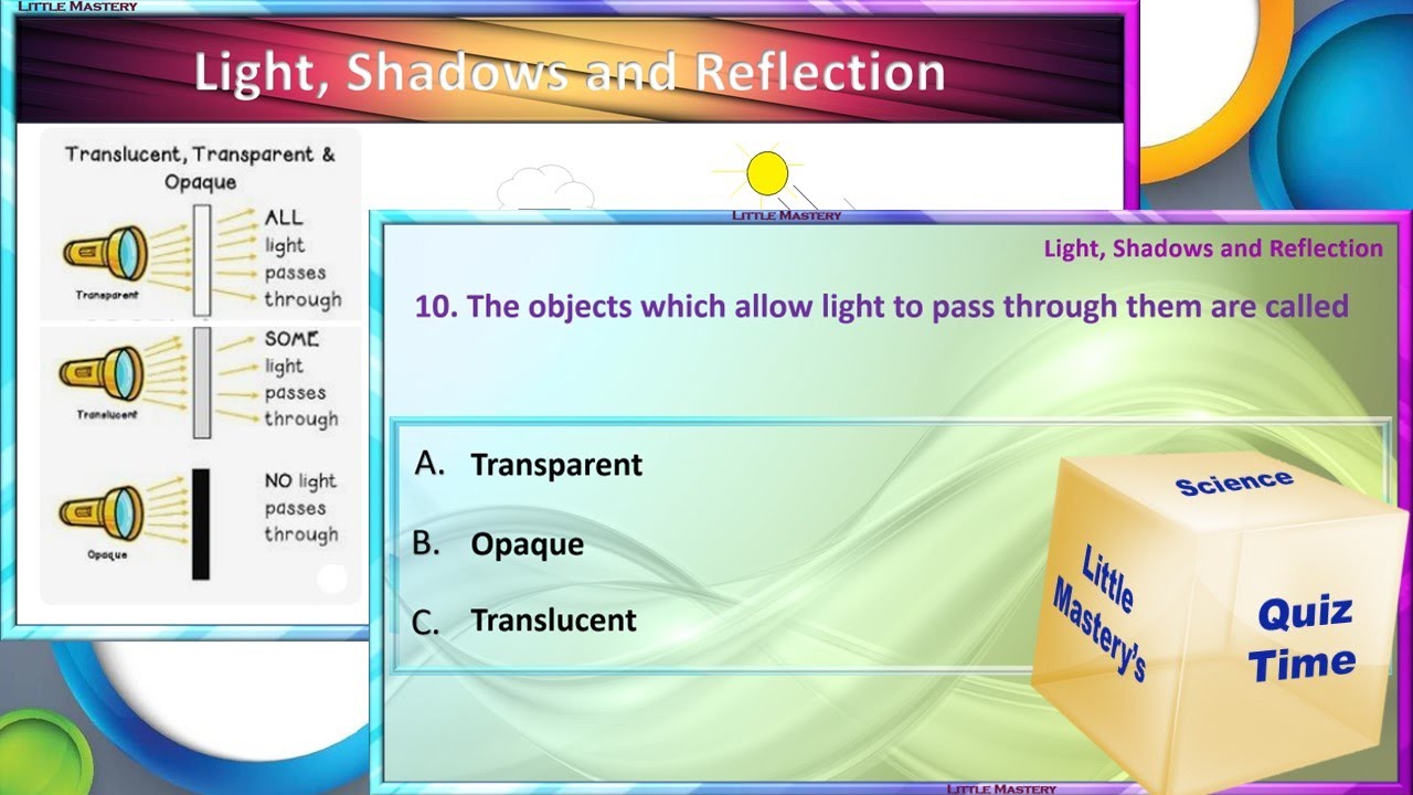 Light, Shadows and Reflection || Multiple Choice Questions #LittleMatsery