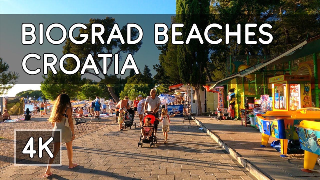 Walking Tour: Beaches of Biograd na Moru, Croatia - 4K UHD Virtual Travel