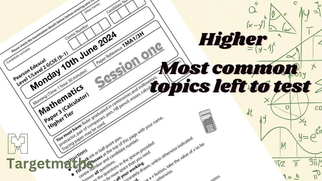 Edexcel GCSE Paper 3 2024 Higher predicted/focus paper | Session 1 of 5 | Exam past paper practice.