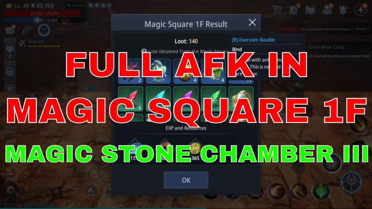 Mir4 400k EXP + 140 Loot. Full AFK Magic Square 1F. Magic Stone Chamber III - Mir4 Guide Tips Trick