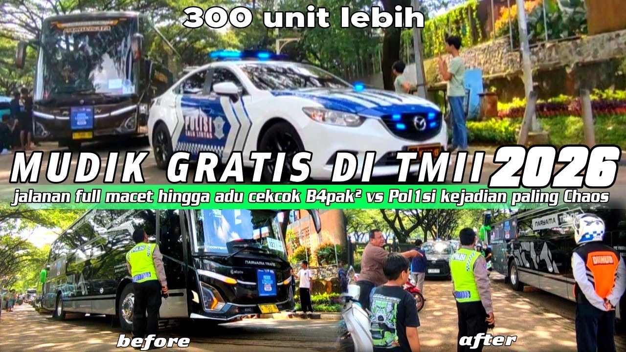 DRAMA MUDIK GRATIS ADU CEKCOK BAPAK² VS POLISI 😱😬 | MUDIK GRATIS DI TMII 2026