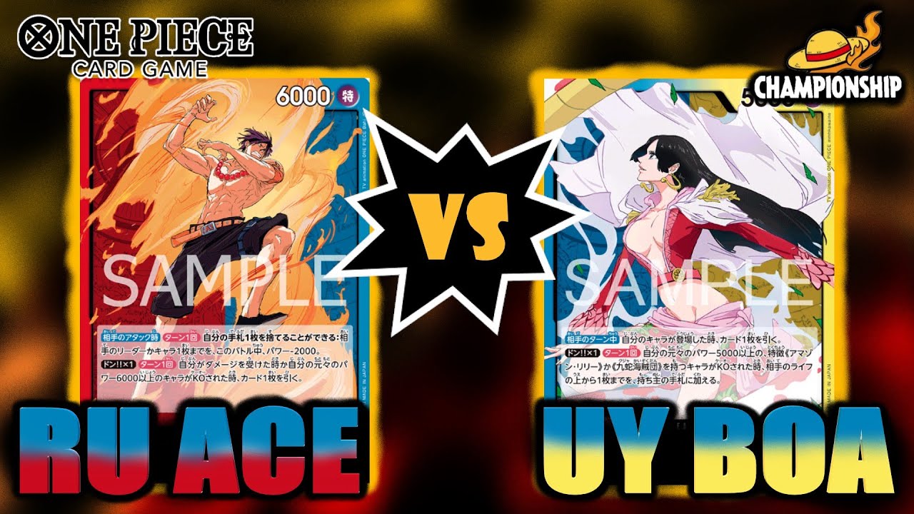 One Piece TCG: Разбор/анализ игры высокого уровня с Востока, UY Boa против RU Ace (OP14)