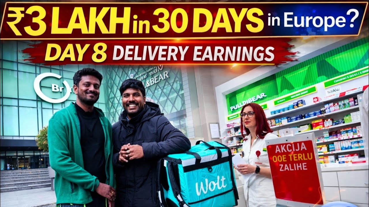 Europe Serbia Work Vlog 🇷🇸 | Wolt Food Delivery Day-8 🚴‍♂️ | 3 Lakh Challenge Journey Continues 💰🔥
