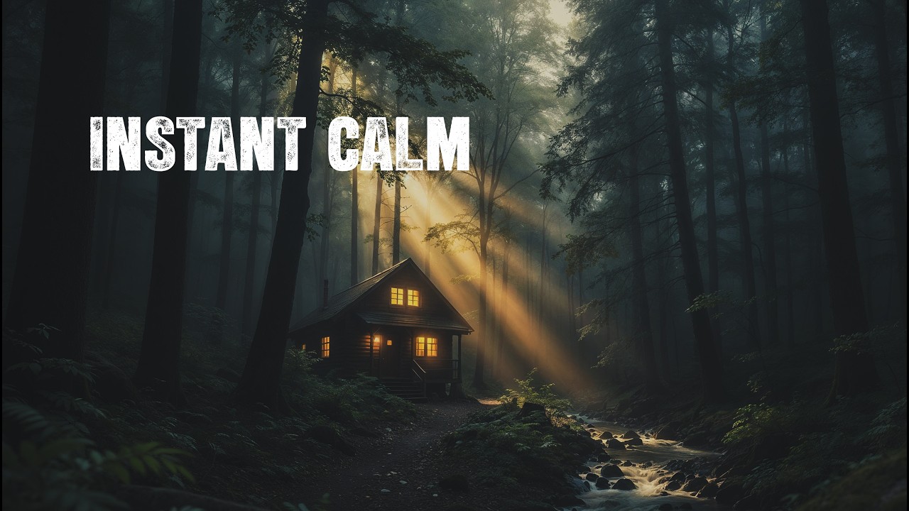 Sunlit Forest Cabin | Soothing Ambiance & Calming Music for Well-being