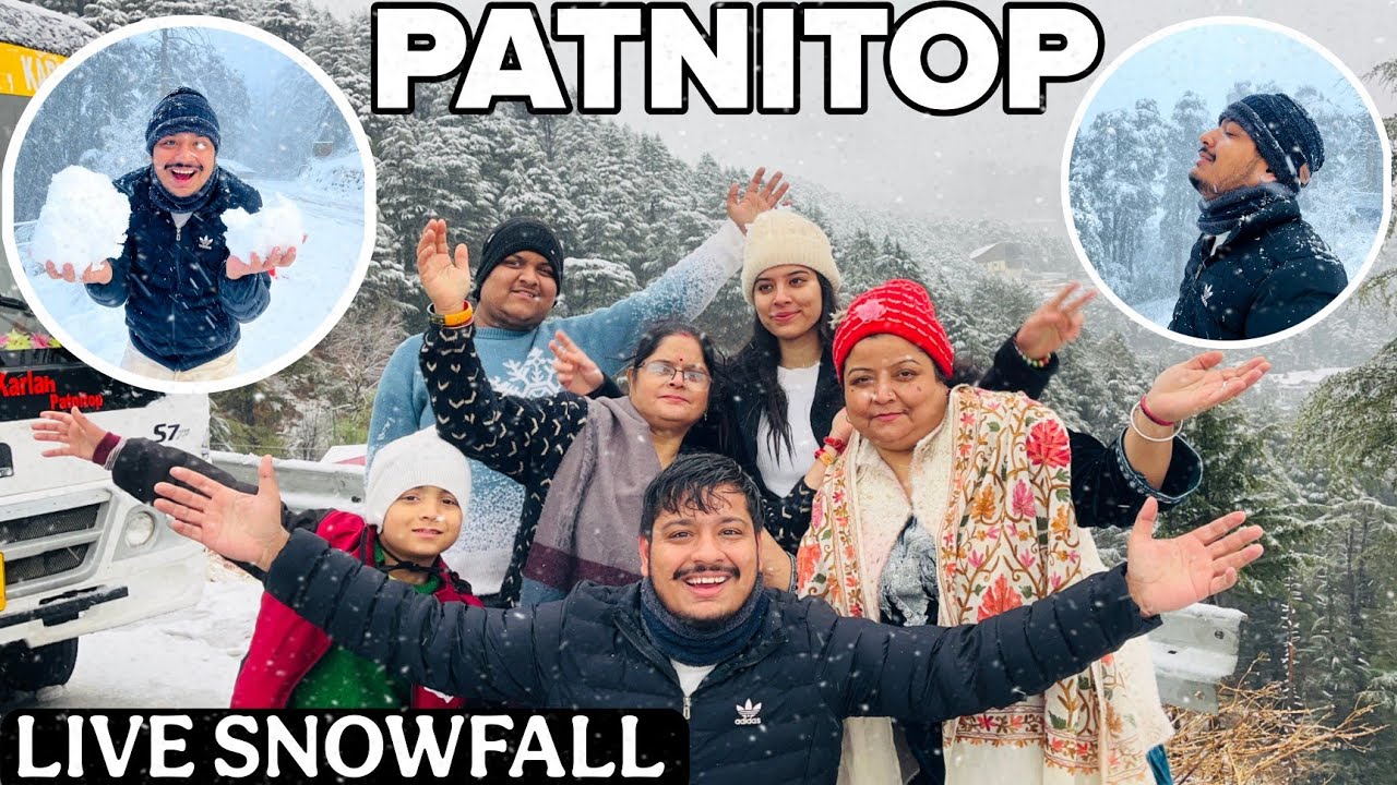 Patnitop First Live Snowfall 2025 😍#vlog#snow