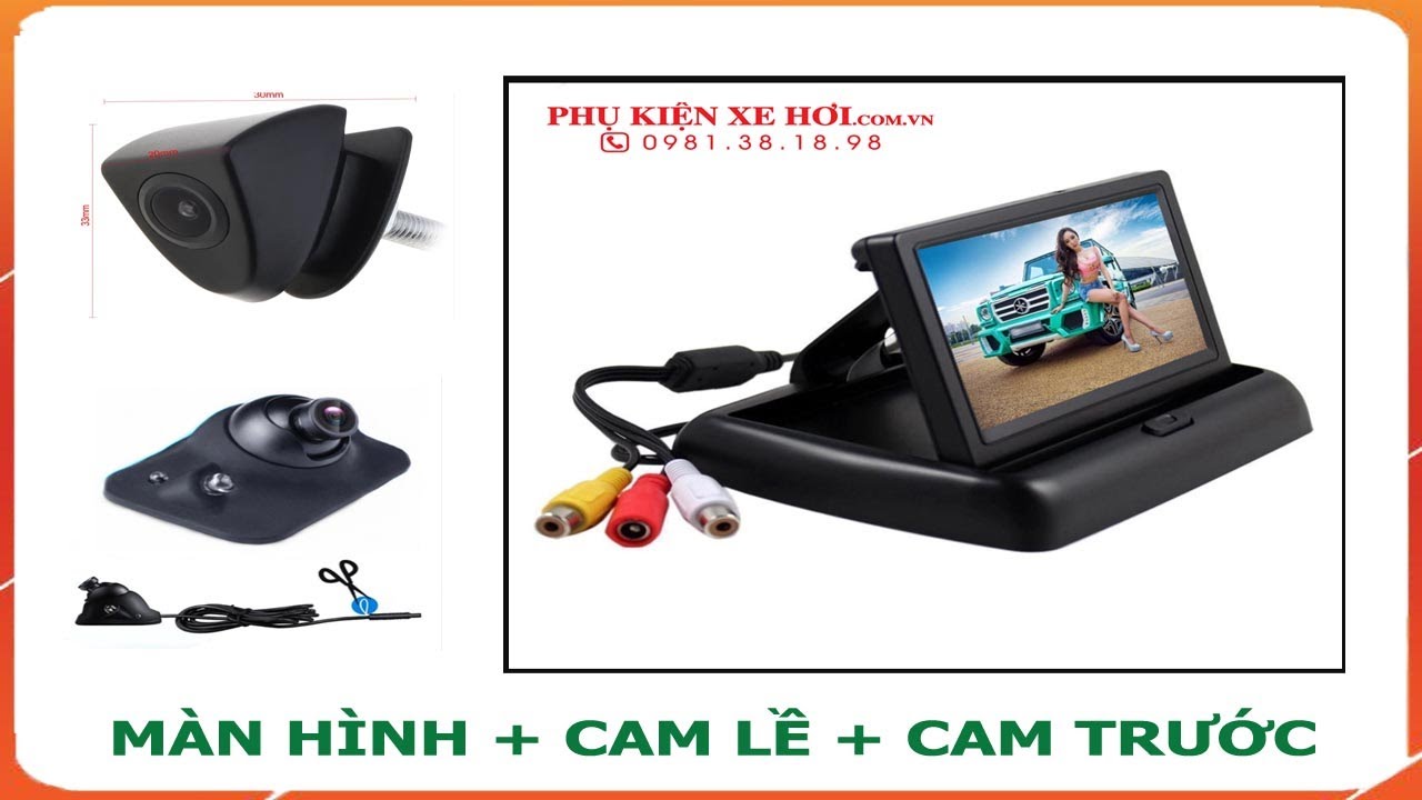 Hướng dẫn lắp đặt 2 camera trên 1 màn hình ô tô, lắp cam lề, lắp cam trước ô tô không phải khoan đục