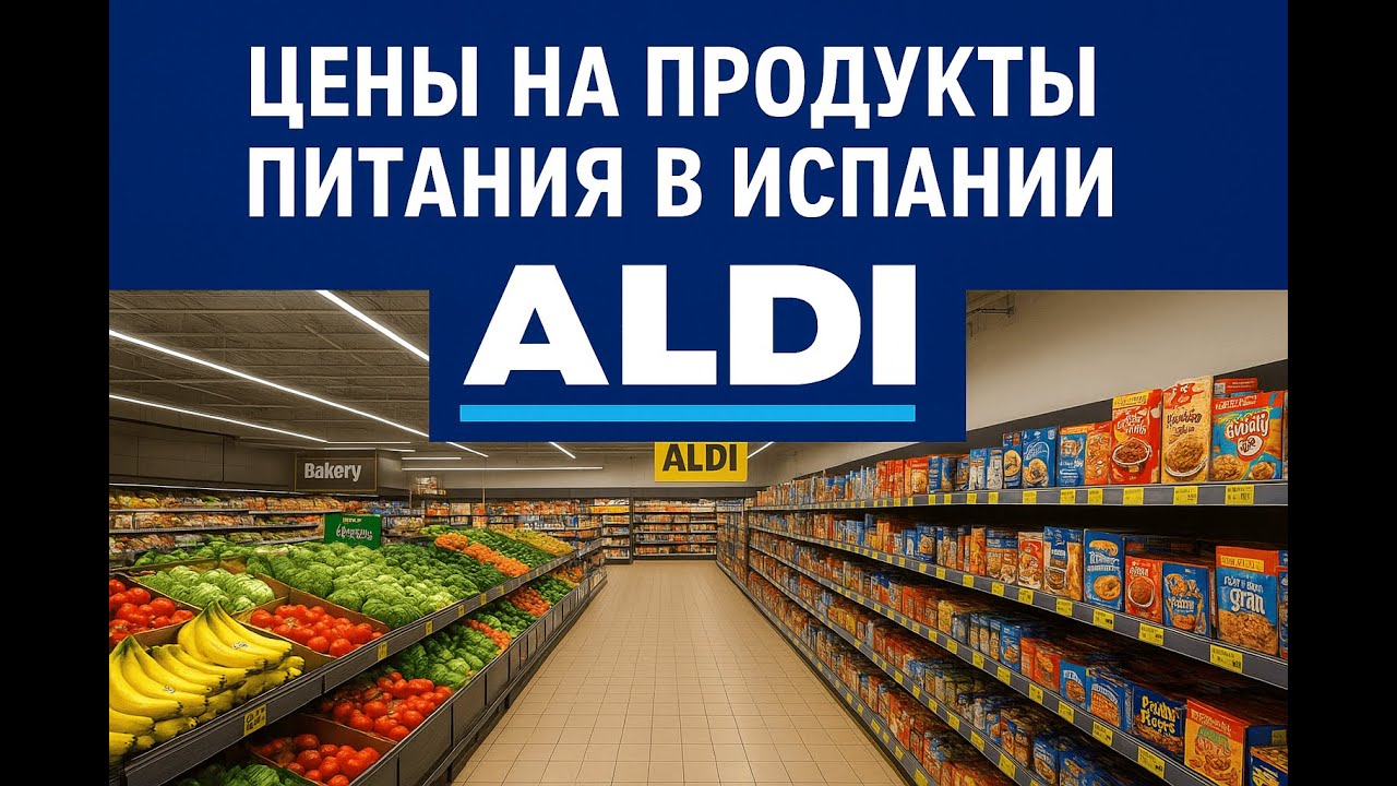 Цены на продукты питания сегодня в Испании магазин Aldi