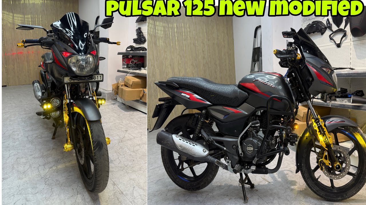 Pulsar 125 modified | pulsar 125 modification | new Suspension Cover install | 😱
