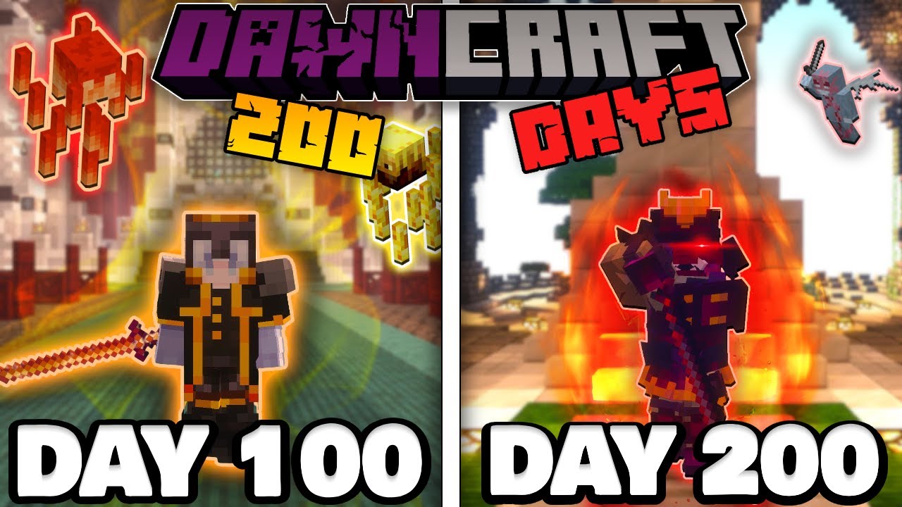 I Survived 200 Days in DawnCraft in HARDCORE Minecraft!