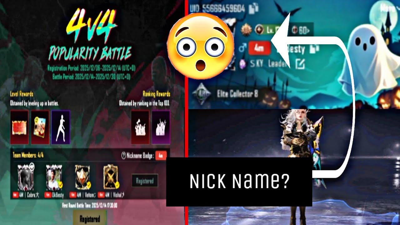4 V 4 Popularity Battle Bgmi|Nick Name Kaise Lageye 