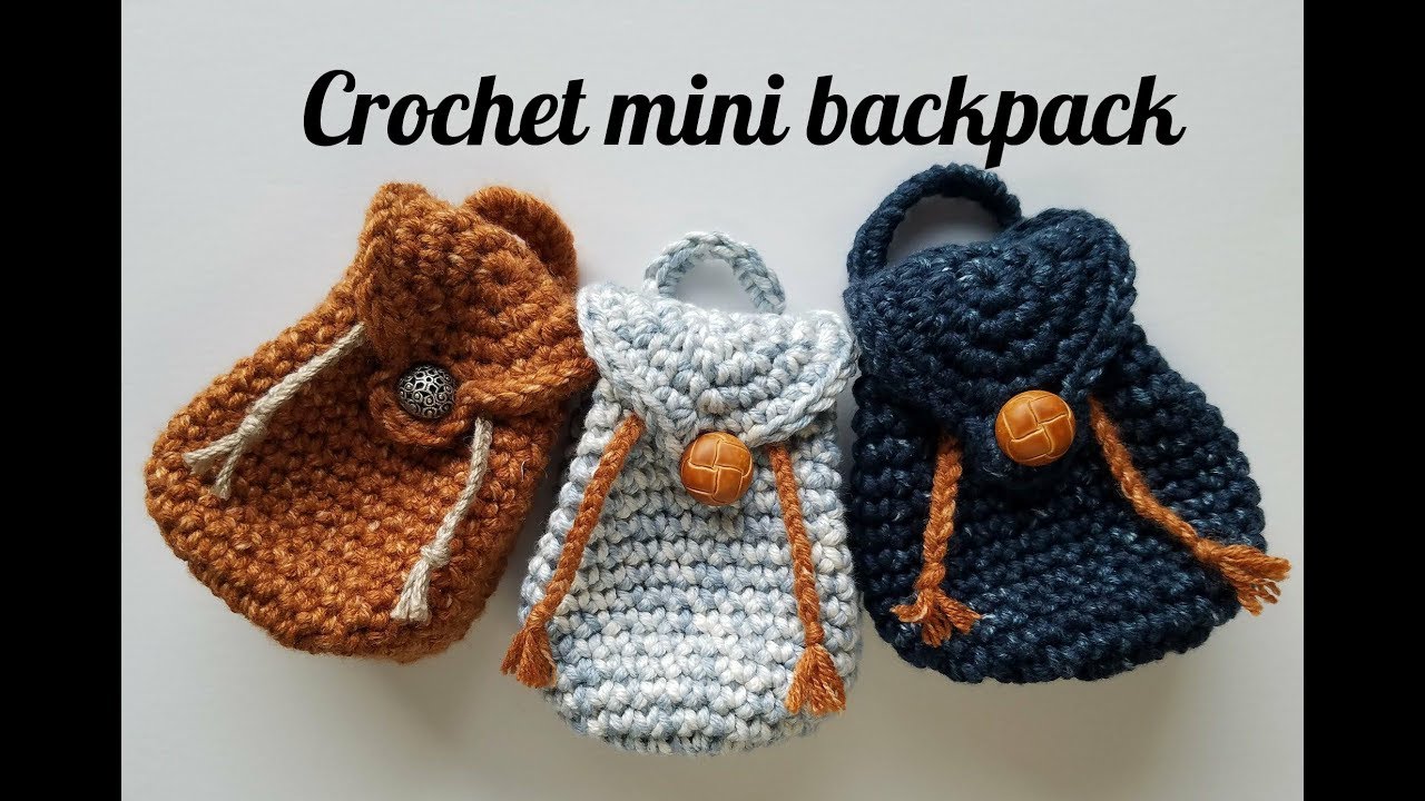 How to crochet mini backpack 🎒