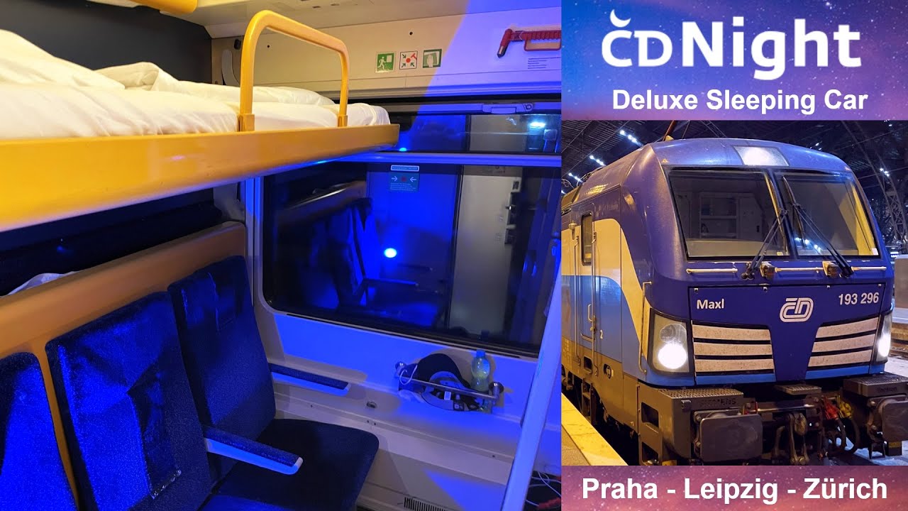 ČD Night Inaugural Sleeper Train: Euronight Prague - Leipzig - Zürich in Czech Deluxe Sleeping Car