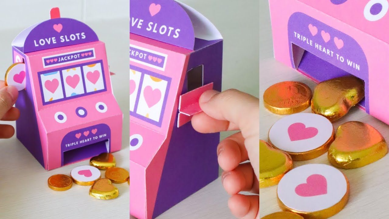 DIY Love Slots Machine from Paper Tutorial | How to make | Gift Ideas | Paper Craft | Canva Template