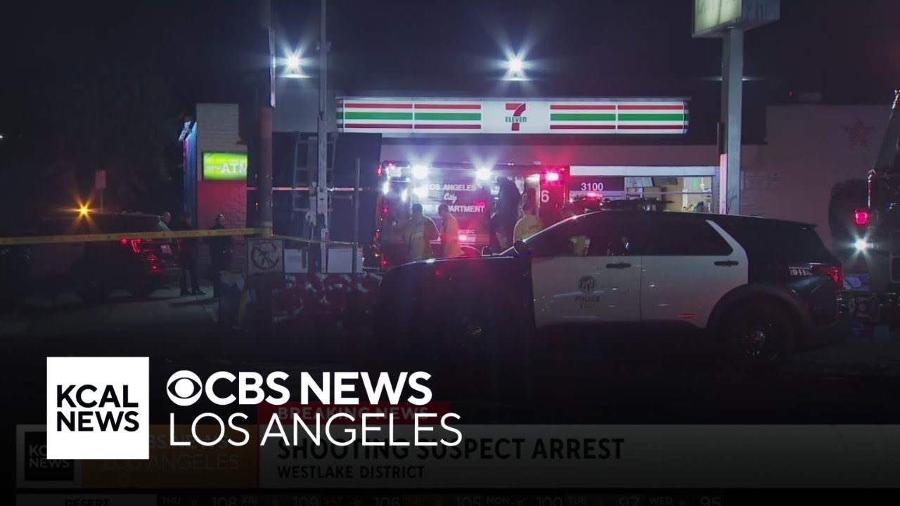 Los Angeles police open fire on shooting suspect outside of 7-Eleven store