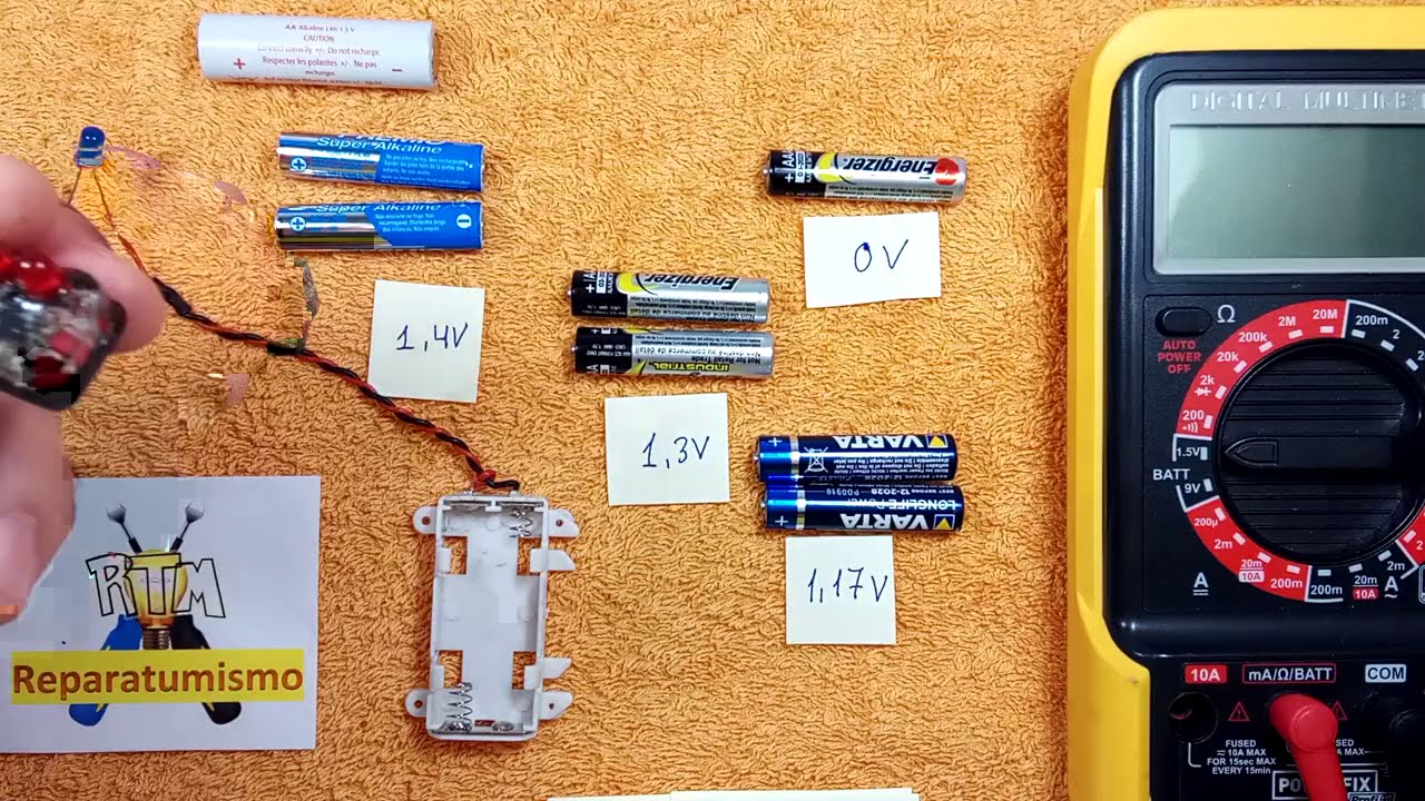COMPROBADOR CASERO  DE PILAS 1,5 V  - AA ó AAA (Comprobación por parejas de pilas)