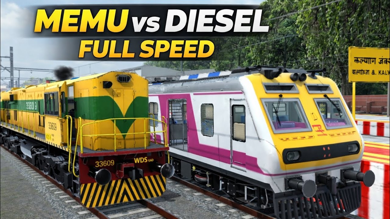 Local MEMU Passenger + WDS Diesel Shunting 🚆 Full Speed Action | Kalyan Jn to Thakuli