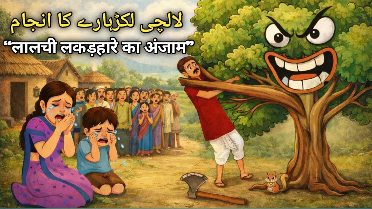 Lalchi lakadhara | Moral stories in urdu #moralestories #storiesinurdo #wodcutterstory #dastaanerang