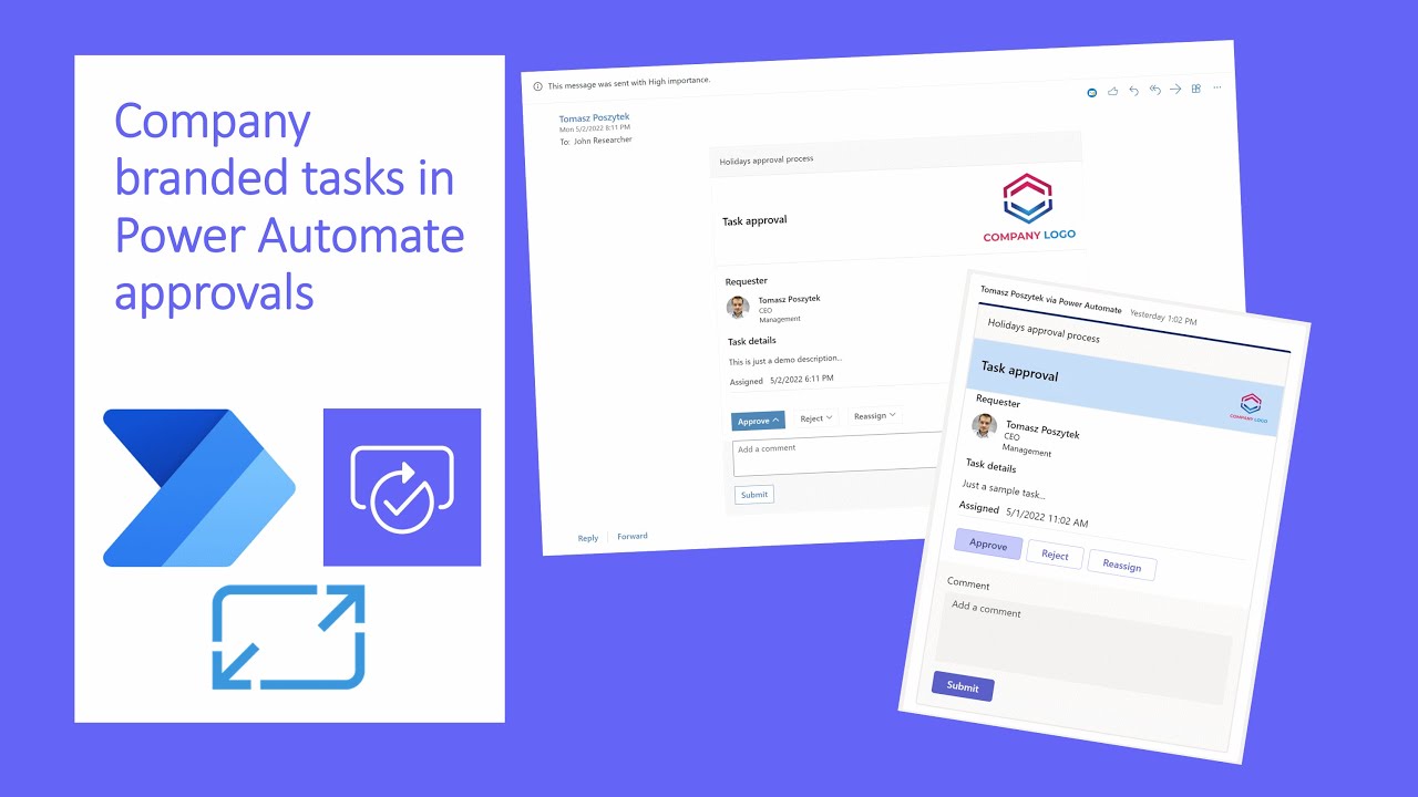 Company branded tasks in Power Automate approvals