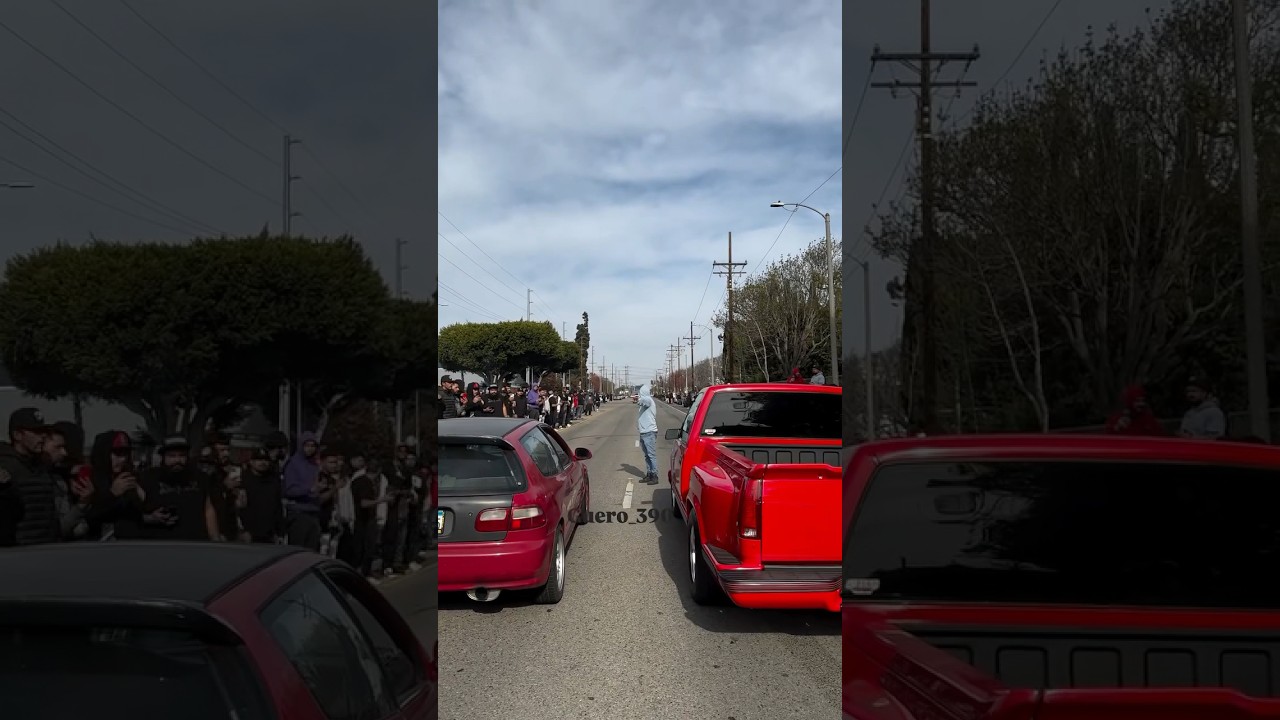 OBS Stepside LS Swap vs Turbo Honda Civic Street Race  #streetracing #obschevy #silverado #honda