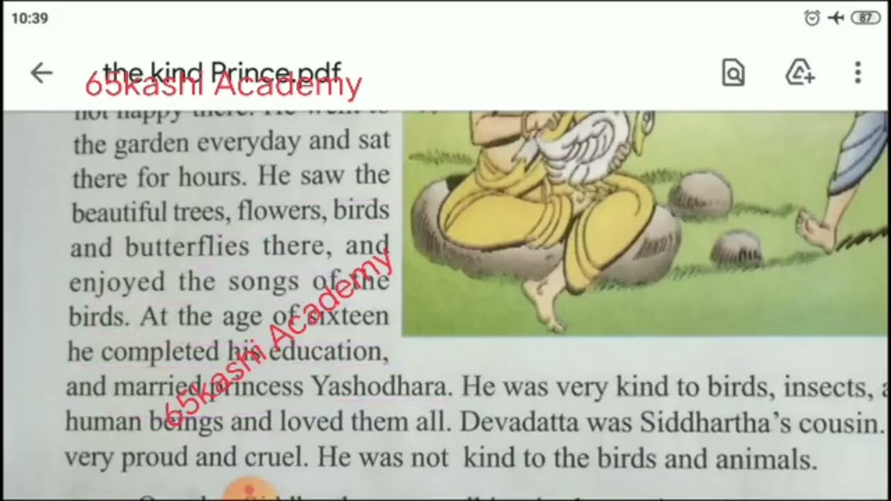 Class 6 English chapter 16 the kind prince(up board)