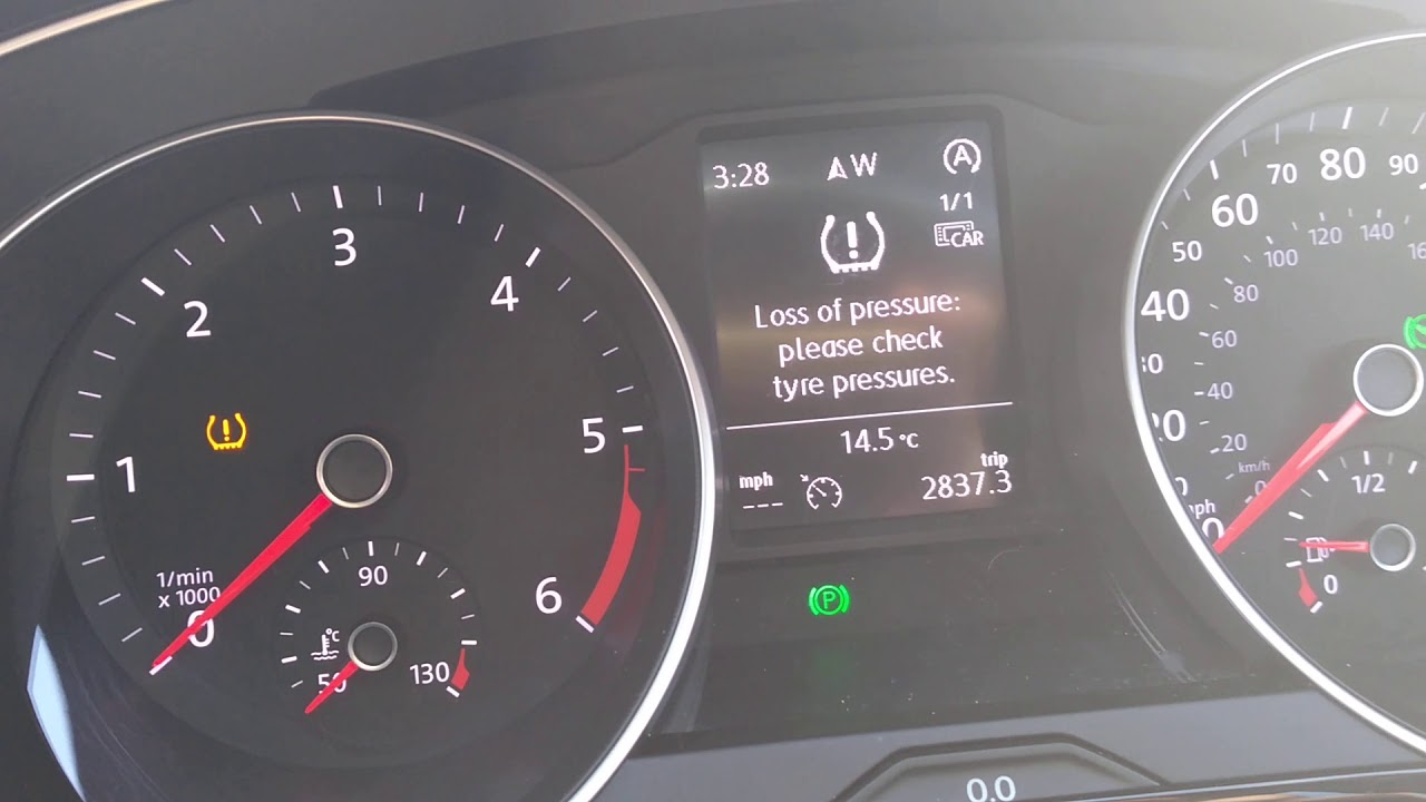 How to reset 2015+ VW TPMS low Tyre pressure monitor system Passat B8 Golf touran