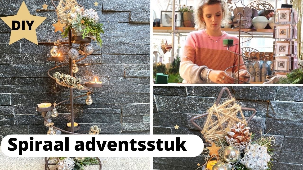 ADVENTSBLOEMSTUK #2 Spiraal | Les #33 | Cursus bloemschikken | Carlein Tukkers