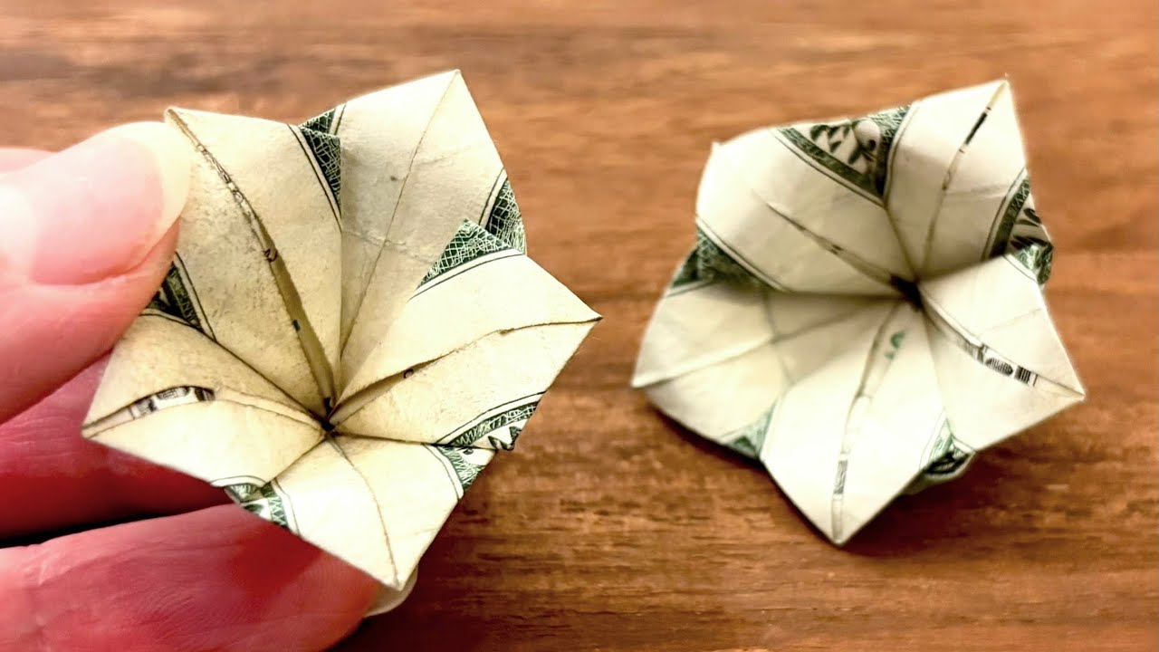 How to make Easy Money Flower, Easy Dollar Origami Flower Tutorial, Paper Flower, DIY Craft, Origami