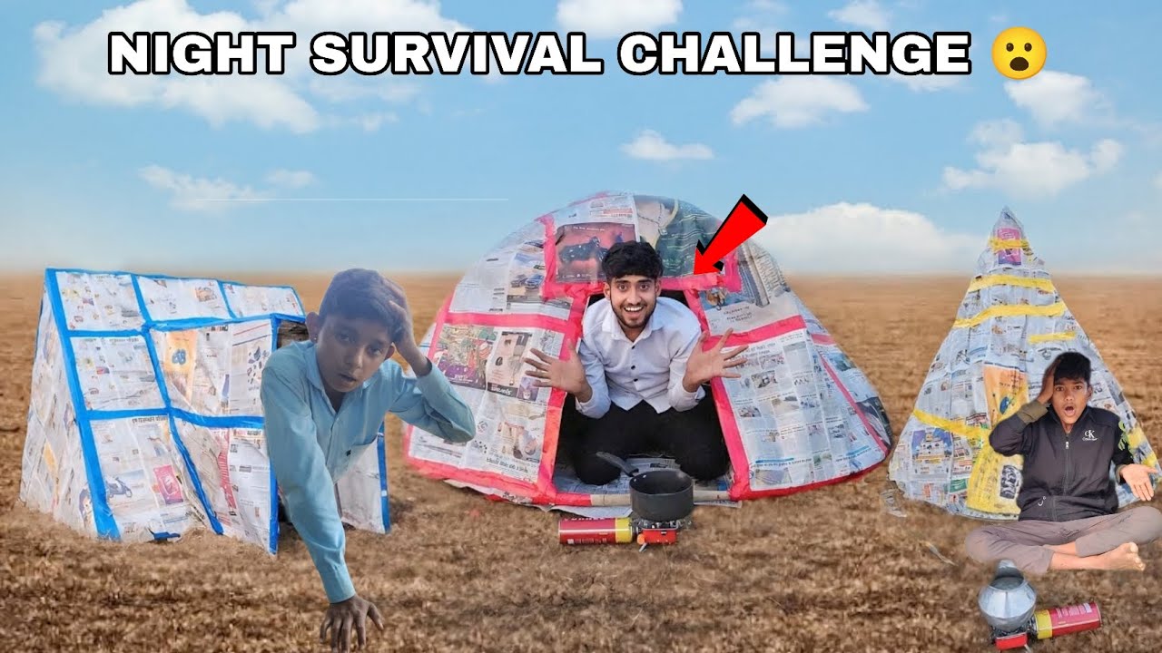 Night Survival Challenge in Newspaper House 😱