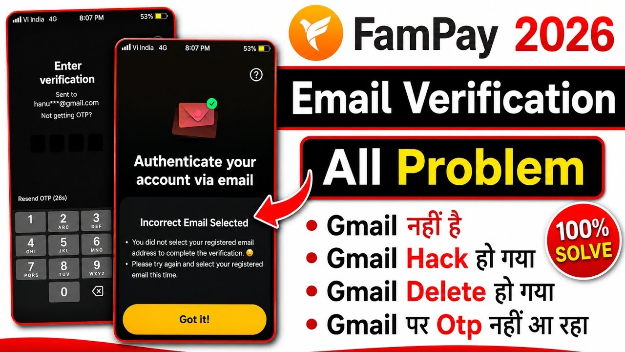 fampay email verification problem, fampay gmail problem, Fampay,