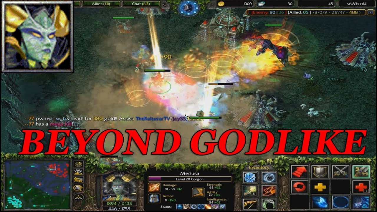 DOTA 1 - Medusa BEYOND GODLIKE!!! (OVER FARMED)