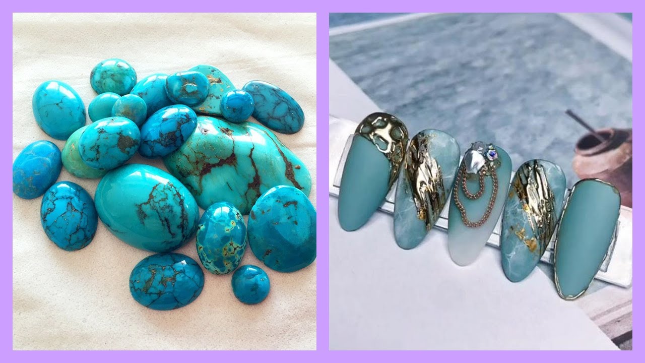 Turquoise Stone Nails ✨ Easy Nails Art Designs Tutorials ✨ Miller Nail